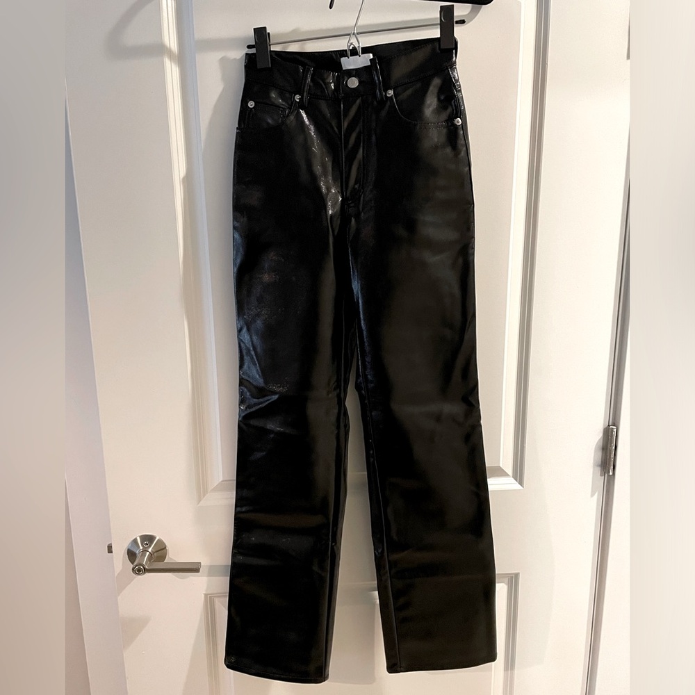 H&M Patten Black Leather Pants Size 2